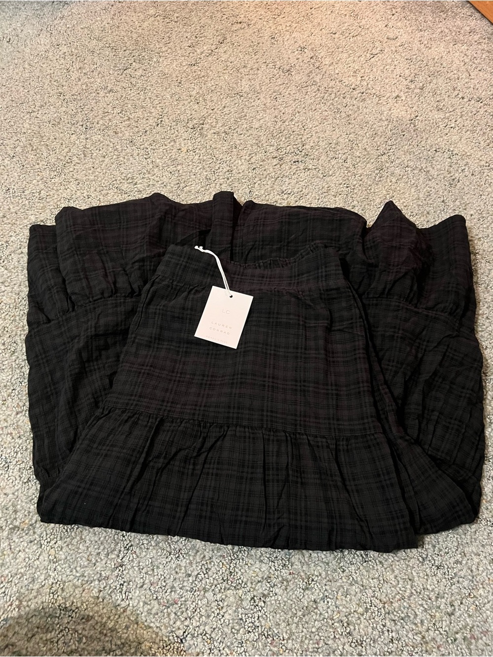 LC Lauren Conrad Black Tiered Midi Skirt - Picture 3 of 5